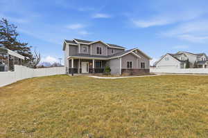 View of front of home featuring covered porch