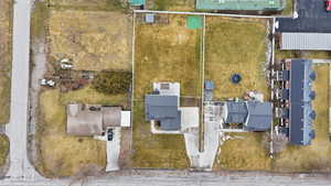 Aerial perspective of suburban area