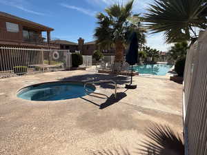 Swimming pool featuring a patio area