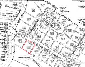Map showing property parcels