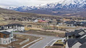 View of mountain background with nearby suburban area