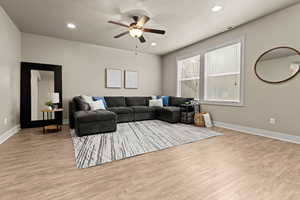 Living room with new LVP flooring