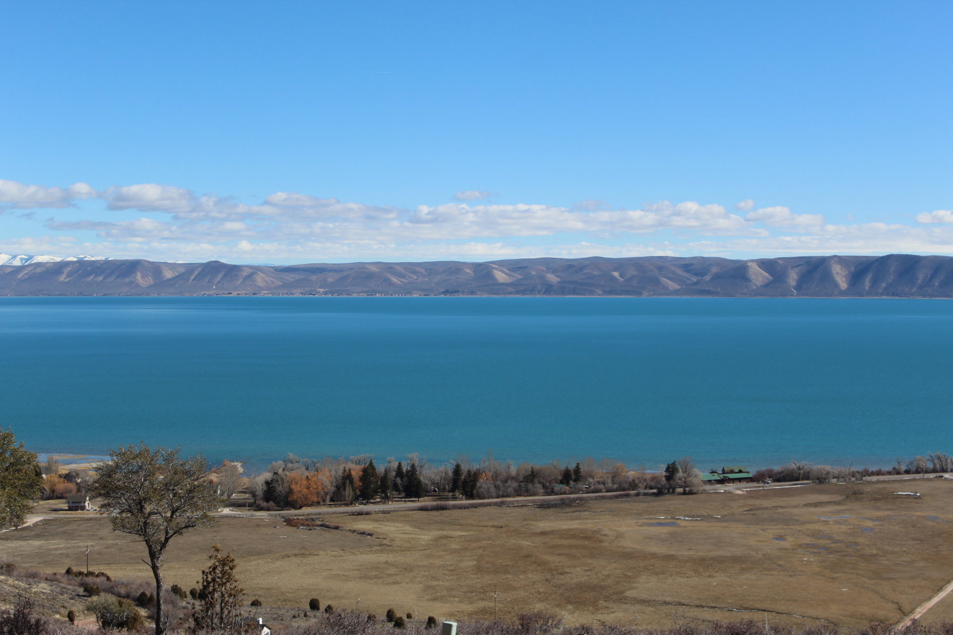 Water view with a mountainous background