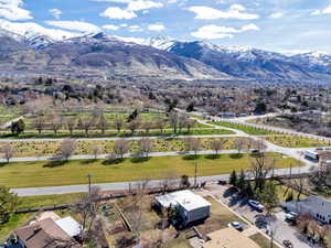 Bird's eye view of a mountain backdrop
