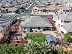 Aerial view of residential area