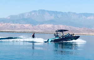 Water view featuring mountains