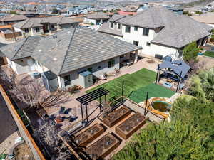 Aerial view of residential area