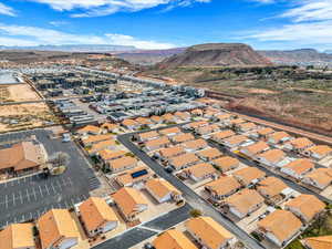 Drone / aerial view of a mountain backdrop
