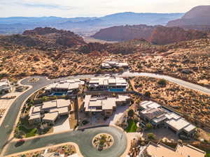 Aerial view of a mountainous background