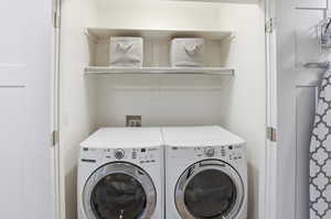 Laundry area featuring independent washer and dryer