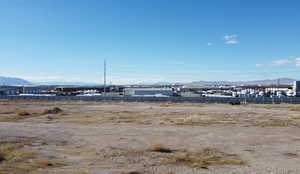 View of yard with a mountain view