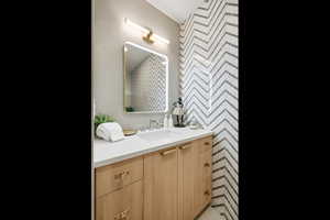 Bathroom featuring vanity