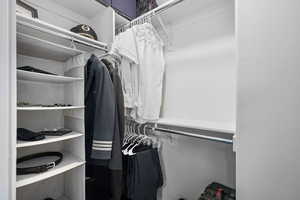 View of walk in closet
