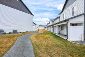 View of yard featuring a residential view