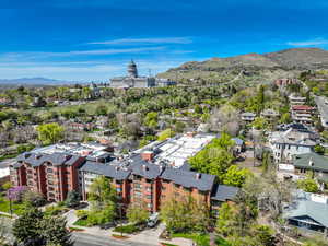 Aerial view of a mountainous background