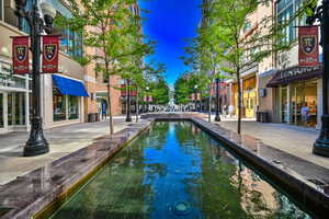 View of outdoor creek in City Creek Shopping Center
