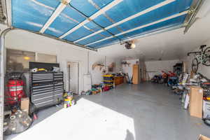The 3rd car garage is extra wide AND deep with epoxy floors!  Makes a great shop!
