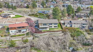 Aerial view of residential area