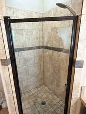 Bathroom with a shower stall