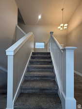 Stairs featuring suspended lighting