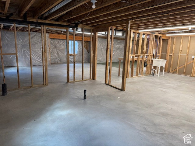 View of unfinished basement