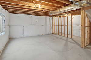 View of unfinished basement