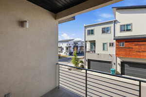 Balcony featuring a residential view