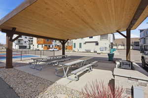 View of patio / terrace featuring a residential view