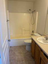 Full bathroom featuring vanity and bathtub / shower combination