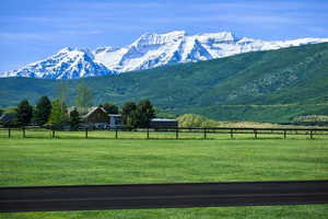 Photo is standing on the north fenceline looking across the property towards Mount Timpanogos to the South