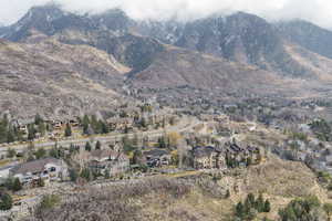 View of mountain backdrop with nearby suburban area