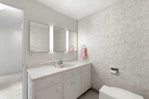 Bathroom featuring vanity