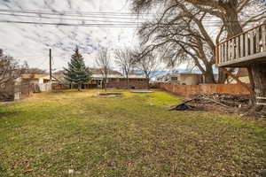 View of fenced backyard