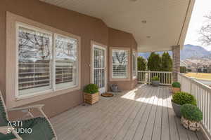 Porch with a mountain view