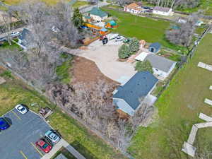 Aerial perspective of suburban area