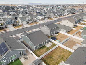 Aerial perspective of suburban area