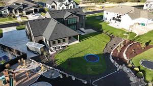 Aerial view of residential area