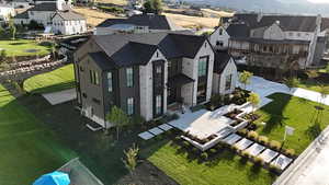 Aerial view of residential area