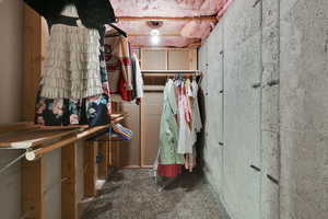 View of walk in closet