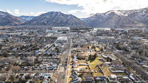 View of mountain backdrop with nearby urban area