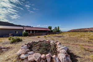View of yard with a mountain view