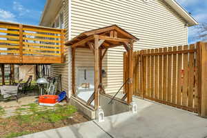 View of patio / terrace featuring a gazebo