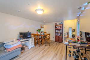 Office area with light wood finished floors