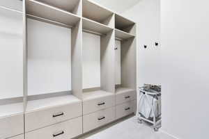 View of walk in closet