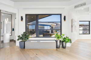 Unfurnished room featuring light wood-type flooring and plenty of natural light