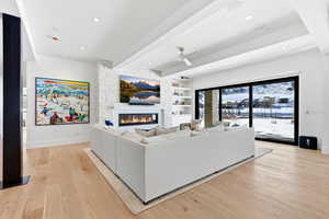 Walkout to enjoy water and mountain views from the covered patio