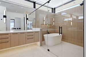 Glass surround Soaker Tub and Shower