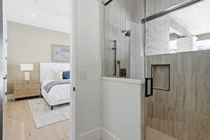 Beautiful sunlit shower enclosure