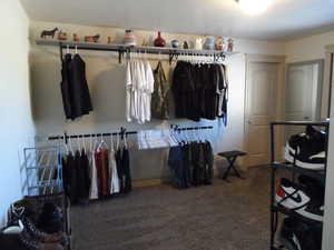 Bedroom being used as walk-in closet