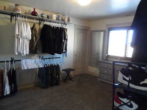 Bedroom being used as walk-in closet